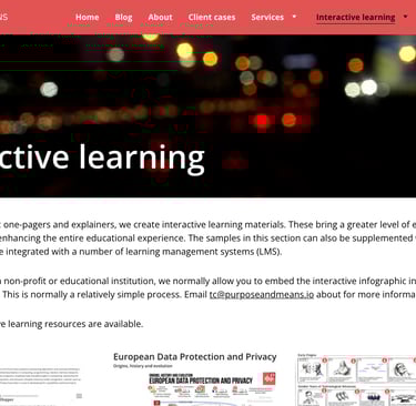 New interactive learning section