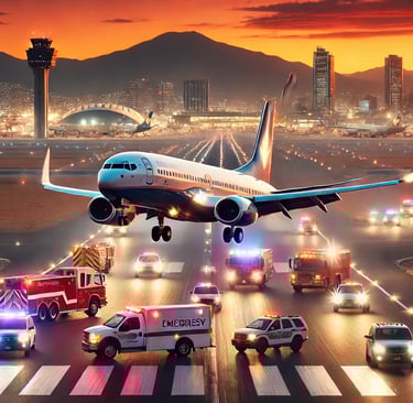 a plane taking off from the runway at night