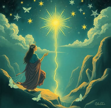 woman looking at the star of hope 