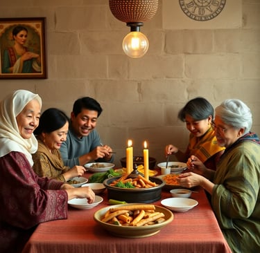 family sharing a meal