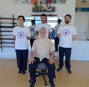Profesores de Kung Fu Tai Chi en Nueva Atlantis, Mar de Ajó, junto al Sifu Anibal Tanus de Kaimen. 