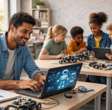 Aula interativa de robótica e IA