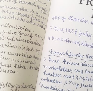 handwritten text in book, closeup - copyright Tanja Dietzig