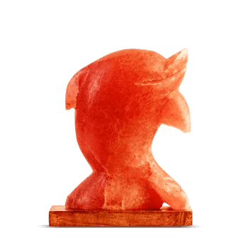 Pink salt lamp dolphin carved shape inch