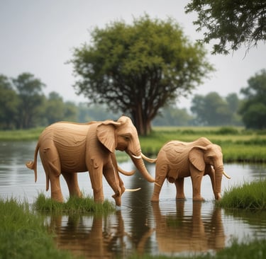 A vibrant collection of ethically crafted toys arranged artistically.