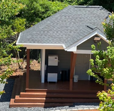 Close-up of gutter joints with clean cuts and sealed connections