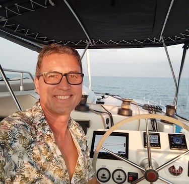 Jason on the helm