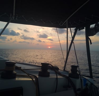 Sunrise on passage to Sarawak