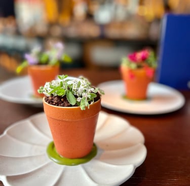a dessert that looks like a flower pot but is all edible by Paola Marocchi