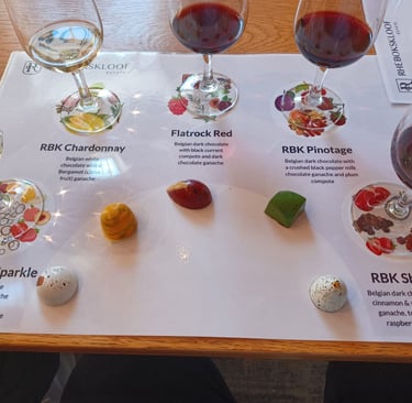 Wine classes and chocolates on a table