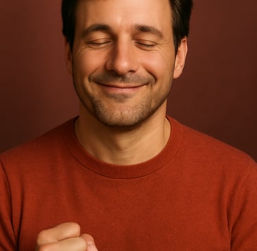 homme joyeux satisfait