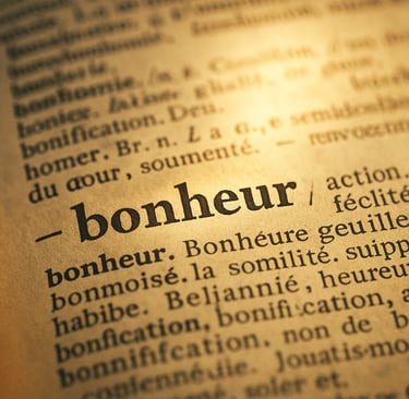 le mot bonheur sur une page de dictionnaire