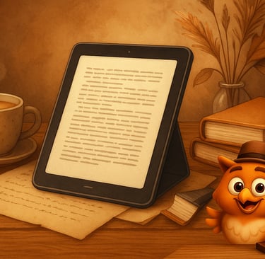 une tablette avec hibou