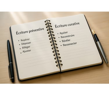 schéma du rôle de l’écriture dans le burn-out