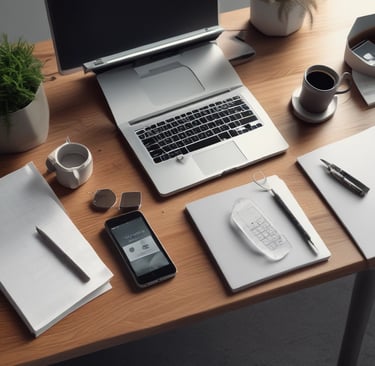 An image of a professional office setting with a contact form.