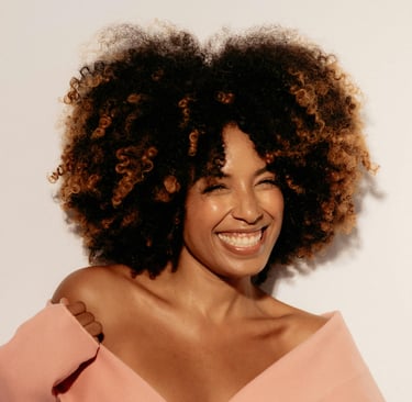 lady with beautiful natural hair 