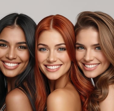 A pic showing various women with different hair types for Back2naturalness dry shampoo powder 
