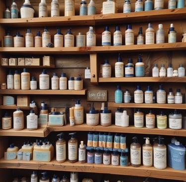 an image of a store filled with unnatural skincare products 
