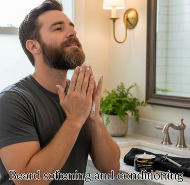 white man using Back2naturalness cream to soften beard