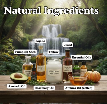 an pictorial ingredients list for Back2naturalness Hair growth cream