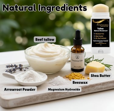 an image of Back2naturalness Tallow Deodorant natural ingredients