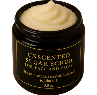 image of Back2naturalness unscented sugar scrub for face and body