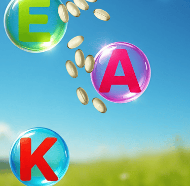 a pic showing the vitamins a, d, e, k that are inside of Back2naturalness Tallow soap bars for face