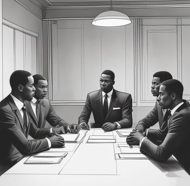 A professional team discussing real estate plans around a table.