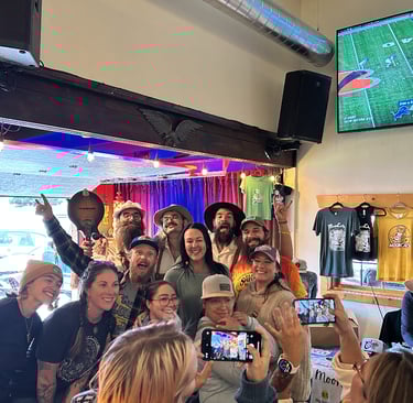 Private party with live music and with a television screen