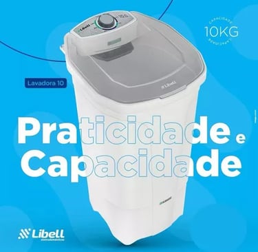 Tanquinho Libell 10 Kg semi automático com sistema de lavagem por turbilhonamento shopee