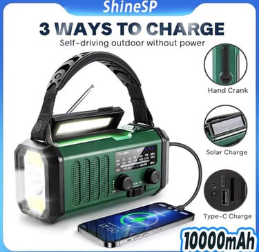 Lanterna de Rádio Solar Portátil