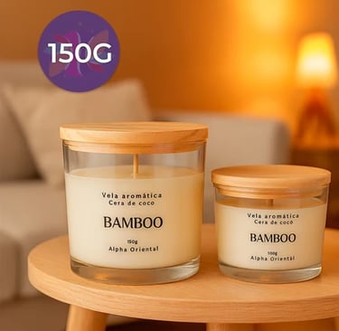 vela aromática cera de coco bamboo
