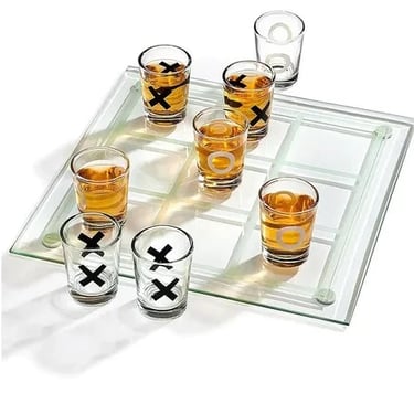 Tabuleiro adulto Jogo da Velha Drink para festas e encontros.