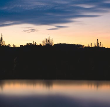 Lake landscape in soft colours