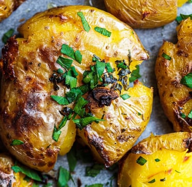 Pomme de terre au four avec du persil frais