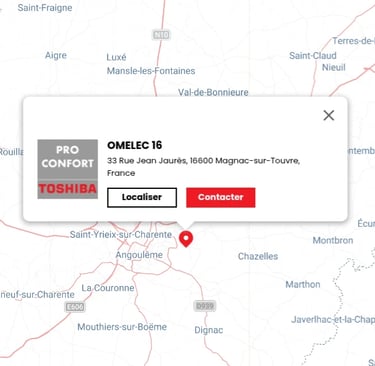 Capture d'écran Omelec 16 du site des ambassadeurs Toshiba en Charente