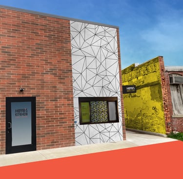 Hoyo's Kitchen Sambusas & Juices Environmental Graphic Exterior Design