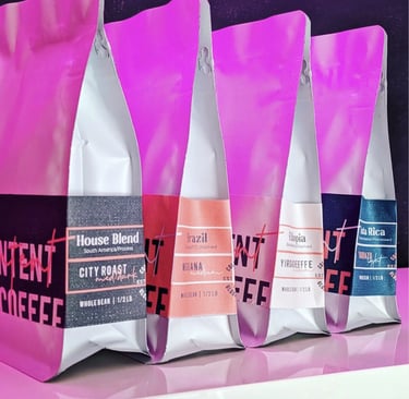 Malcontent Coffee Branding Collateral Bag Labels