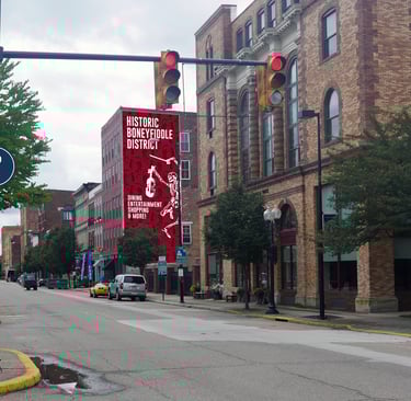 Portsmouth Ohio Boneyfiddle Signage and Placemaking Design
