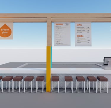 Momo Ghar Interior Environmental Rendering