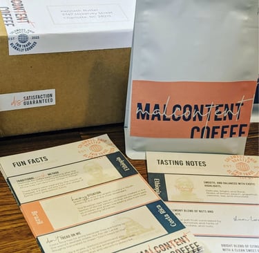 Malcontent Coffee Branding and collateral