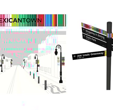 Mexicantown Pedestrian Wayfinding Signage