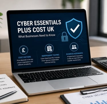 Business reviewing Cyber Essentials Plus cost and certification options
