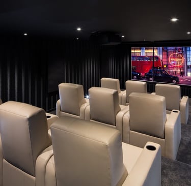 Private 4K home cinema room design and installation London.