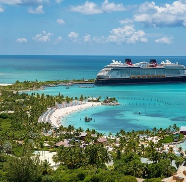 Aerial view of Castaway Cay