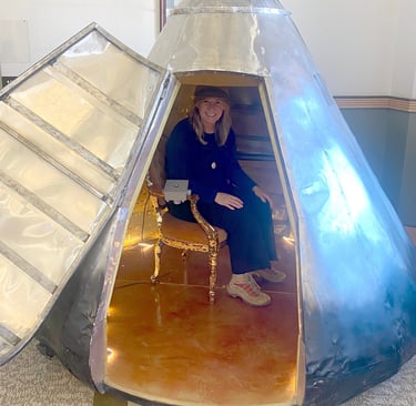 Artist Abigail DeVille's interactive, moon-inspired art for solar eclipse on 4/8/24, Houlton, ME