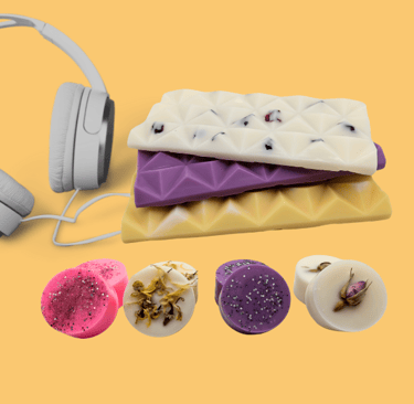Lyrical scents soy wax shapes and snap bars, vegan eco handmade