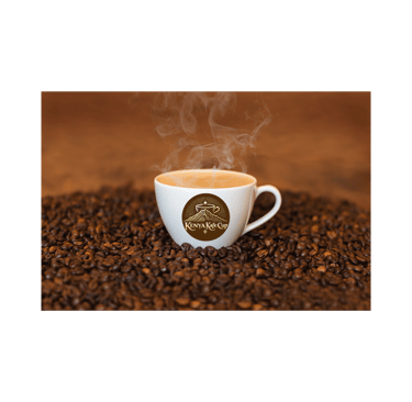 A cup of  Kenyan  Coffee prepared with Kenya Kafe Cup coffee Beans