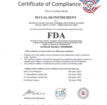 MAYALAB-FDA CERTIFICATE