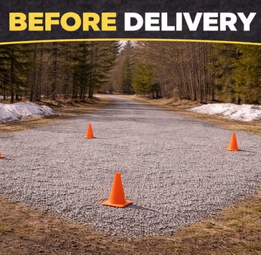 prepped drop off site for a shipping container